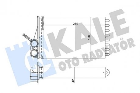 KALE PEUGEOT Радиатор отопления 207 KALE OTO RADYATOR 352055 (фото 1)