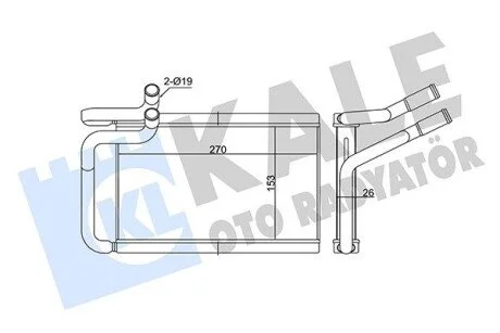 KALE HYUNDAI Радиатор отопления H-1 08- KALE OTO RADYATOR 352155 (фото 1)