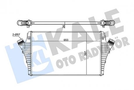 Радіатор інтеркулера Opel Vectra C/Signum 1.9CDTI 04-08 KALE OTO RADYATOR 352355 (фото 1)