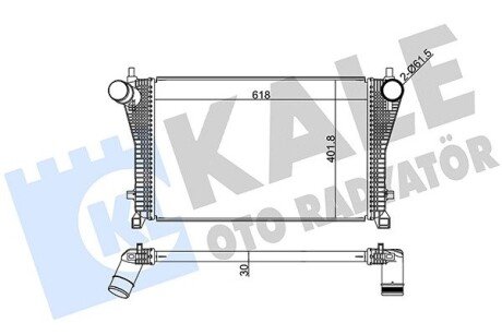 Радіатор інтеркулера Seat OctaviaIII/SuperbIII/VW Golf VII/Passat 1.8/2.0 12- KALE OTO RADYATOR 352405