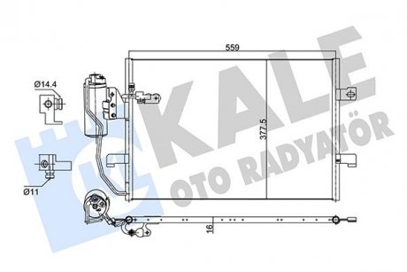 KALE DB Радиатор кондиционера W168 00- KALE OTO RADYATOR 353050 (фото 1)