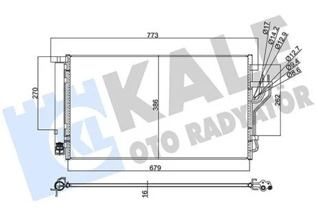 Радиатор кондиционера Hyundai IX35, Kia Carens IV, Sportage KALE OTO RA KALE OTO RADYATOR 353105