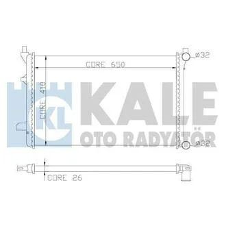 Радіатор, 1.4-2.0i/FSI (650x410x26) KALE OTO RADYATOR 353300 (фото 1)