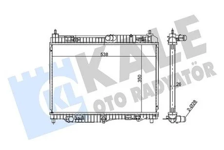 Радіатор охолодження Ford B-Max, Ecosport, Fiesta Vi, Transit Courier Radiator KALE OTO RADYATOR 353880
