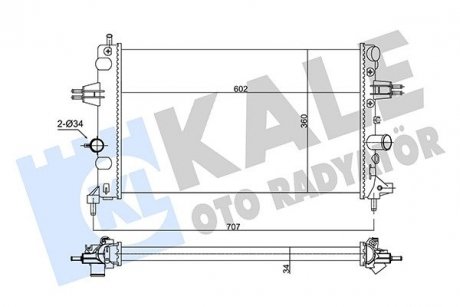 KALE OPEL Радиатор охлаждения Astra G 1.6 02- KALE OTO RADYATOR 354105 (фото 1)