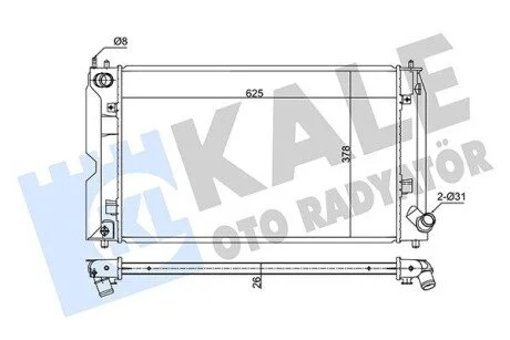 KALE TOYOTA Радиатор охлаждения Corolla 1.4 D-4D 04- KALE OTO RADYATOR 354210