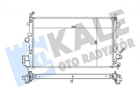 KALE OPEL Радиатор охлаждения Fiat Croma 05-,Signum,Vectra C 1.9CDTi 04-,Saab KALE OTO RADYATOR 355580 (фото 1)
