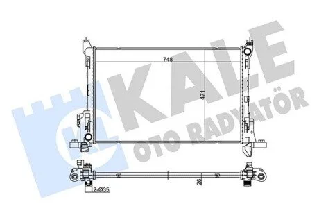 Радиатор охлаждения двигателя (паяный) Renault Trafic III/Opel Vivaro B (15-)/Ni KALE OTO RADYATOR 355635