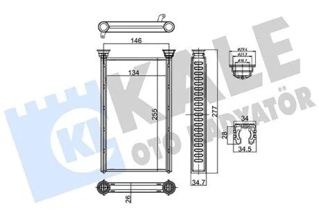 KALE BMW Радіатор опалення F20, F21, F22, F87, F30, F80, F31 KALE OTO RADYATOR 356130