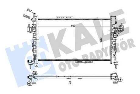 Радіатор охолодження VW Caddy III 1.6/2.0TDI 10-15 (453x655x34) (ребра завальцьовані) KALE OTO RADYATOR 356875