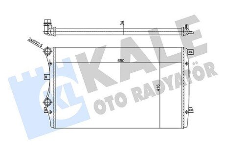 Радіатор охолодження VW Caddy III 1.9TDI BJB (+/- AC) KALE OTO RADYATOR 356925