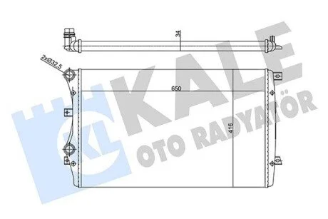 Радіатор охолодження VW Caddy III 1.9TDI BJB (+/- AC) KALE OTO RADYATOR 356925