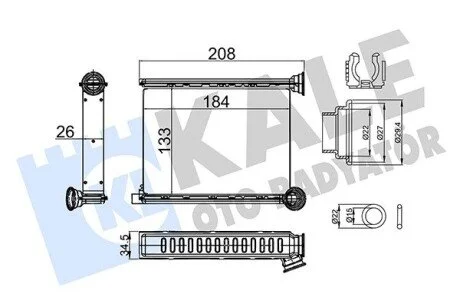 Радіатор обігрівача Renault Duster II (18-) KALE OTO RADYATOR 357310 (фото 1)