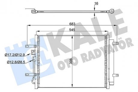 Радиатор кондиционера Hyundai Ioniq, Kia Niro KALE OTO RADYATOR 357875