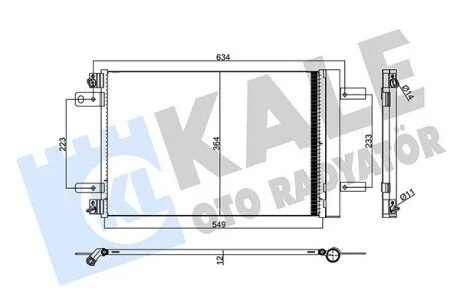 Радіатор кондиціонера Citroen Jumpy/Peugeot Expert 1.5/1.6/2.0 BlueHDi 16- KALE OTO RADYATOR 357945