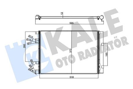 KALE HYUNDAI Радіатор кондиціонера (конденсатор) Solaris, i20 08-, Kia Rio III KALE OTO RADYATOR 358225