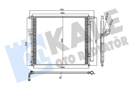 Радіатор кондиціонера (з осушувачем) Ford Ranger 2.2/3.2TDCi/2.5i 11- KALE OTO RADYATOR 358230