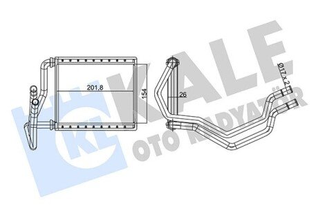 KALE TOYOTA Радіатор опалення CAMRY 2.5 11-, HIGHLANDER / KLUGER 3.5 14-, SIENNA 2.7 10-, 3.5 10-, VENZA 2.7 08-, 3.5 08-, LEXUS KALE OTO RADYATOR 360740
