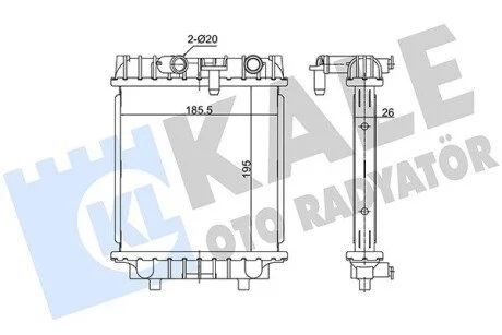KALE VW Радіатор системи охолодження двигуна ARTEON 2.0 17-, GOLF VII 2.0 13-, PASSAT B8 2.0 14-, SKODA KALE OTO RADYATOR 363175