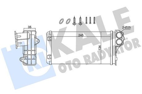 KALE PEUGEOT Радиатор отопления 206/307,Citroen C3 I,Xsara Picasso KALE OTO RADYATOR 370620