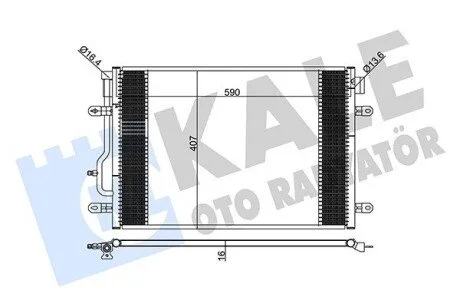 KALE VW Радиатор кондиционера Audi A4/6 00- KALE OTO RADYATOR 375700