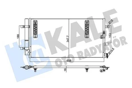 Радиатор кондиционера Audi A4, A5, A6, A7, Q5 KALE OTO RADYATOR 375800
