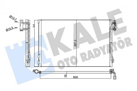 KALE BMW Радиатор кондиционера 1E81/87,3 E90,X1 E84 KALE OTO RADYATOR 376600 (фото 1)