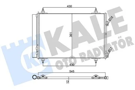 Радіатор кондиціонера Citroen Belingo, C4, C4 I, C4 Picasso I KALE OTO RADYATOR 377900
