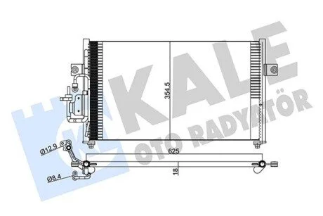 KALE HYUNDAI Радиатор кондиционера Coupe,Lantra II 95- KALE OTO RADYATOR 379700