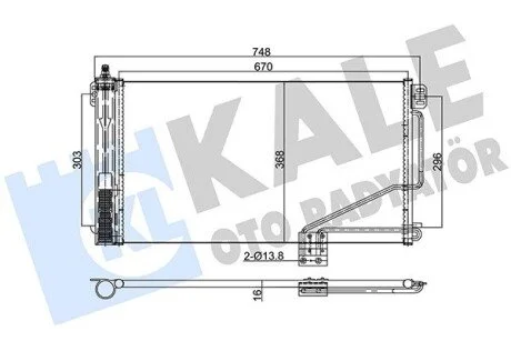 KALE DB Радиатор кондиционера W203 00- KALE OTO RADYATOR 387800