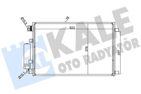 KALE NISSAN Радиатор кондиционера Qashqai 1.6/2.0 07- KALE OTO RADYATOR 388600