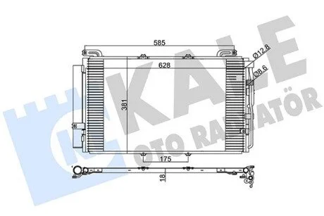 Радіатор кондиціонера Hyundai Matrix (01-) 1.6i, 1.8i KALE OTO RADYATOR 391300