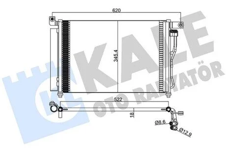 Радіатор кондиціонера Hyundai Accent III (05-10) 1.5 CRDi KALE OTO RADYATOR 391400