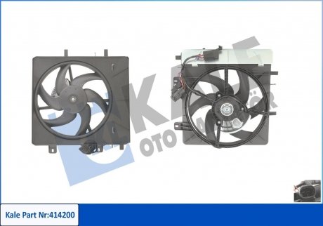 KALE CITROEN Вентилятор радиатора C2/3,Peugeot 1007/207 1.1/1.6 03- KALE OTO RADYATOR 414200