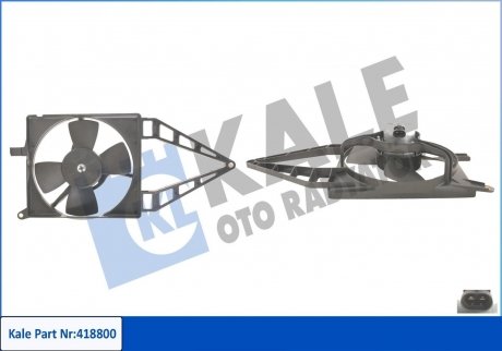 KALE OPEL Вентилятор радиатора Combo,Corsa B 1.2/1.6 93- KALE OTO RADYATOR 418800