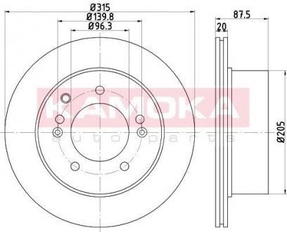 Гальмівний диск KAMOKA 1031049 (фото 1)