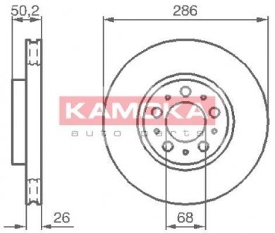 Гальмівний диск KAMOKA 1032326 (фото 1)