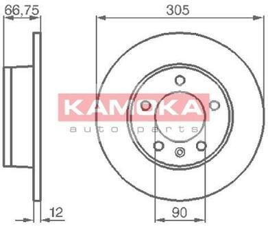 Гальмiвнi диски заднi невентильованi KAMOKA 1032544 (фото 1)