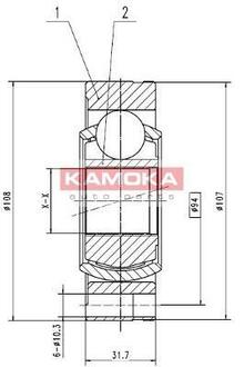 К-т шарнiрний привiдного валу KAMOKA 8738