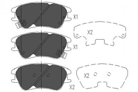 PARTS HYUNDAI Тормозные колодки передн.Atos 99- KAVO KBP-3009 (фото 1)