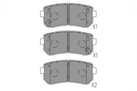 Комплект гальмівних колодок PARTS KAVO KBP-3059 (фото 1)