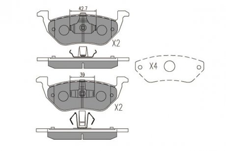 PARTS MAZDA Тормозные колодки задн. Tribute 04- KAVO KBP-4568