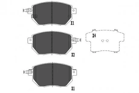 Комплект гальмівних колодок PARTS KAVO KBP-6573