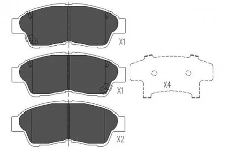 PARTS TOYOTA Тормозные колодки передн.Camry,Carina E,Corolla KAVO KBP-9005 (фото 1)