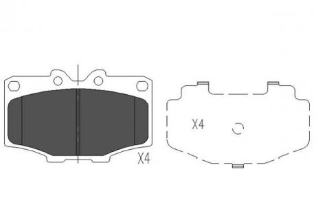 Гальмівні колодки, дискове гальмо (набір) KAVO KBP9028 (фото 1)