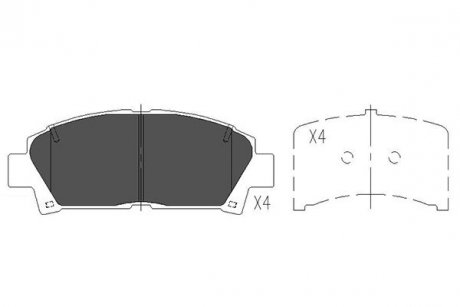 PARTS TOYOTA Тормозные колодки передн.Carina E -97 KAVO KBP-9110 (фото 1)