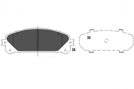 Комплект гальмівних колодок PARTS KAVO KBP-9116 (фото 1)