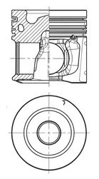 Поршень (діаметр 110мм, STD) DEUTZ TCD 7.8 L6 BRAEUTIGAM HYDROTRAC, DEUTZ FAHR 9000, AGROTRON NEW TCD7,8L6/TCD7.8L06TIER4I/TTCD7.8L06 KOLBENSCHMIDT 40679600