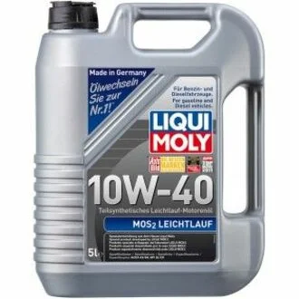 Моторное масло MoS2 Leichtlauf 10W-40 полусинтетическое 5 л LIQUI MOLY 1931