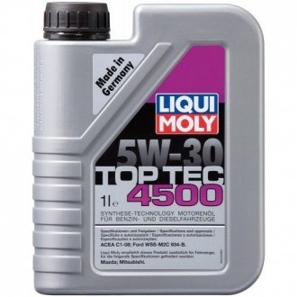 Моторное масло Top Tec 4500 5W-30 полусинтетическое 1 л LIQUI MOLY 2317
